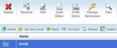 cPanel File Manager Delete button