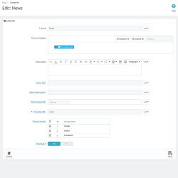 News Blog Category Editor