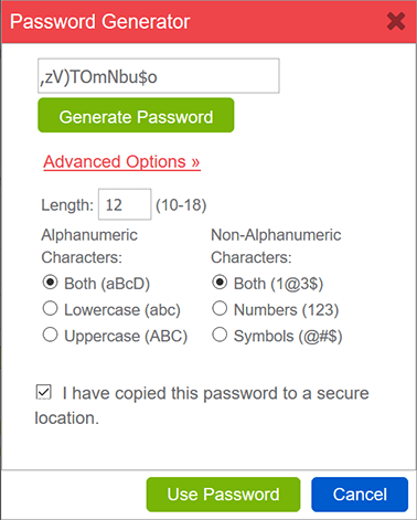 cPanel Password Generator